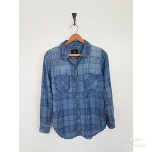 Blue chambray rails button down shirt